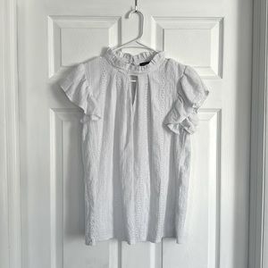 NWOT Cable & Gauge Keyhole Ruffle Sleeve Blouse